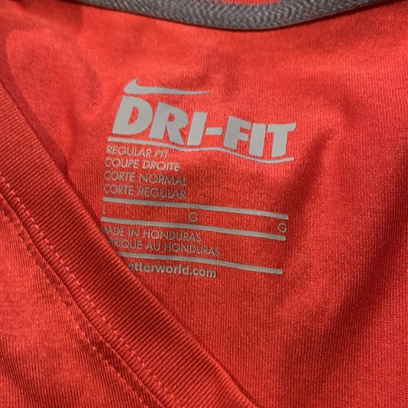 NIKE dri fit large v-neck polyester rust/burnt orange color EUC - Picture 2 of 4